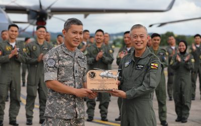 COMMANDER OF THE RBAirF CONDUCTS FIRST OFFICIAL VISIT TO NO. 1 WING, OPERATIONS GROUP