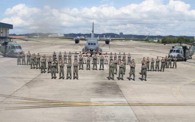 FORMATION FLYPAST MARKS ROYAL BRUNEI ARMED FORCES (RBAF) 64TH ANNIVERSARY CELEBRATION