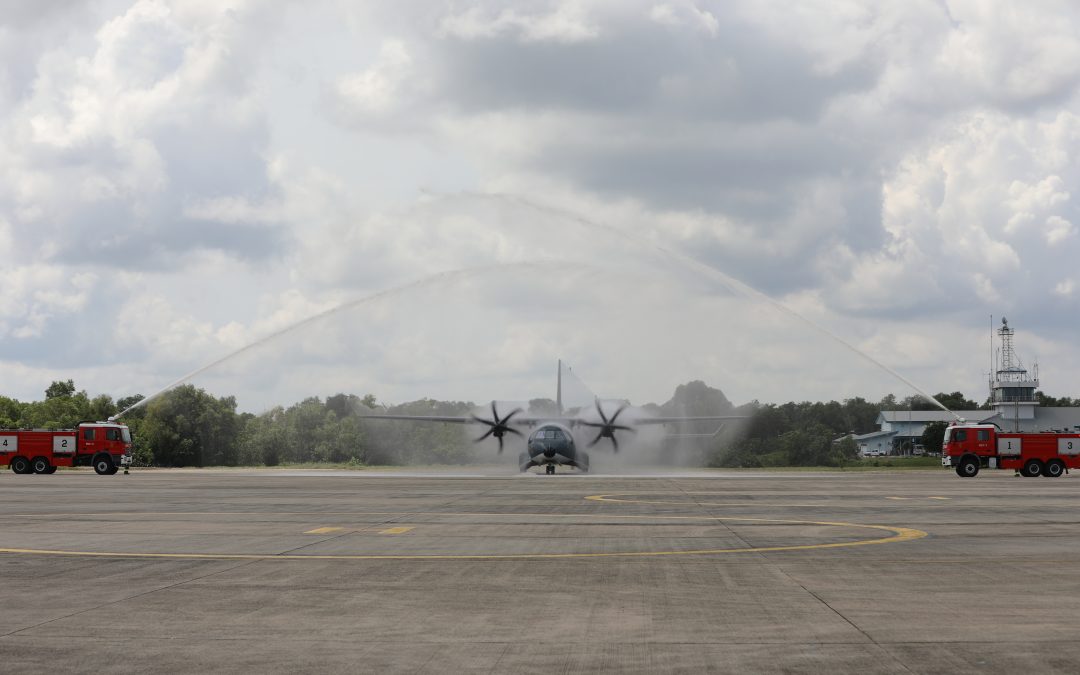 HIS ROYAL HIGHNESS PRINCE HAJI AL-MUHTADEE BILLAH, THE CROWN PRINCE AND SENIOR MINISTER AT THE PRIME MINISTER’S OFFICE, GRACED  THE C295MW AIRCRAFT ARRIVAL CEREMONY