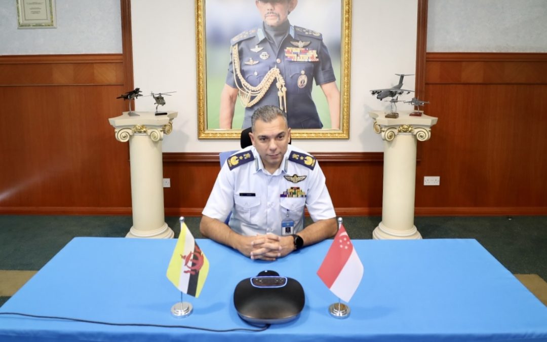 RBAirF COMMANDER RECEIVES FAREWELL CALL FROM MAJOR GENERAL KELVIN KHONG, CHIEF OF REPUBLIC SINGAPORE AIR FORCE