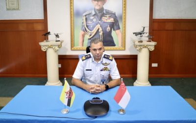 RBAirF COMMANDER RECEIVES FAREWELL CALL FROM MAJOR GENERAL KELVIN KHONG, CHIEF OF REPUBLIC SINGAPORE AIR FORCE