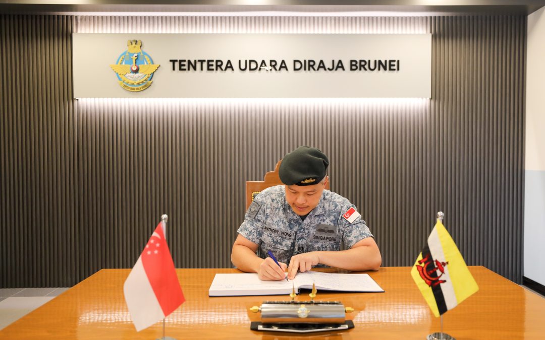 RBAirF COMMANDER RECEIVES COURTESY CALL FROM REPUBLIC OF SINGAPORE AIR FORCE