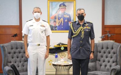 RBAirF COMMANDER RECEIVED A FAREWELL COURTESY CALL FROM CHIEF, OFFICE OF DEFENCE COOPERATION UNITED STATES EMBASSY TO BRUNEI DARUSSALAM