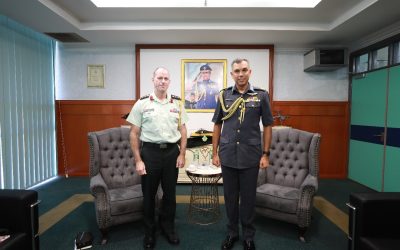 RBAirF COMMANDER RECEIVES AN INTRODUCTORY CALL FROM THE DEFENCE ATTACHÉ OF CANADA TO NEGARA BRUNEI DARUSSALAM.