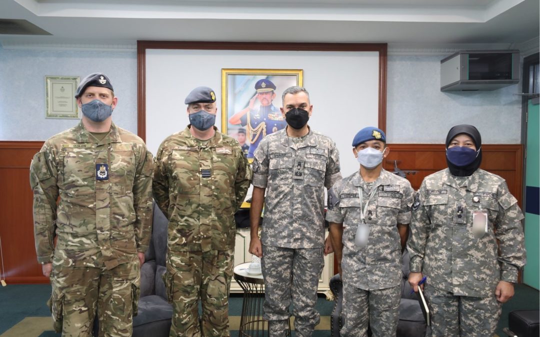 RBAirF COMMANDER RECEIVES COURTESY CALL FROM OFFICER IN COMMAND OF CENTRAL FLYING SCHOOL, THE ROYAL AIR FORCE, UNITED KINGDOM