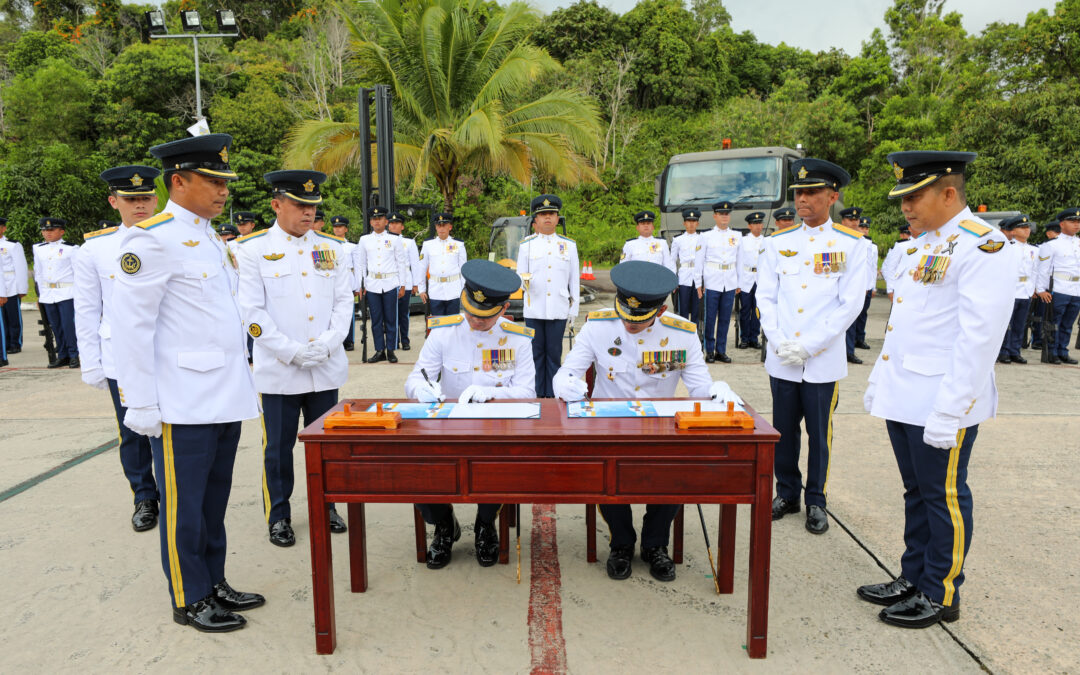 HANDING OVER AND TAKING OVER CEREMONY FOR THE COMMANDING OFFICER OF NO. 4 WING, SUPPORT GROUP, RBAirF