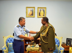 COMMANDER ROYAL BRUNEI AIR FORCE RECEIVES AN INTRODUCTORY CALL FROM NON-RESIDENT DEFENCE ADVISOR OF SOUTH AFRICA ACCREDITED TO BRUNEI DARUSSALAM