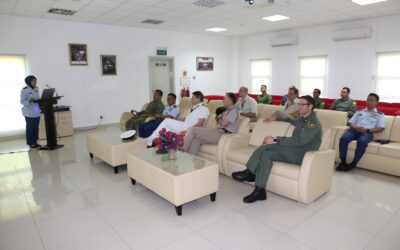 ACTING COMMANDER ROYAL BRUNEI AIR FORCE RECEIVED AN INTRODUCTORY CALL FROM REAR ADMIRAL JON PENTREATH OBE, ROYAL NAVY COMMANDER, JOINT HELICOPTER COMMAND